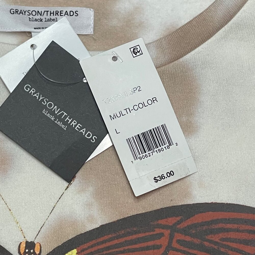 Grayson Threads Butterfly Printed Sweatshirt for Juniors, Size L, New - Picture 8 of 12